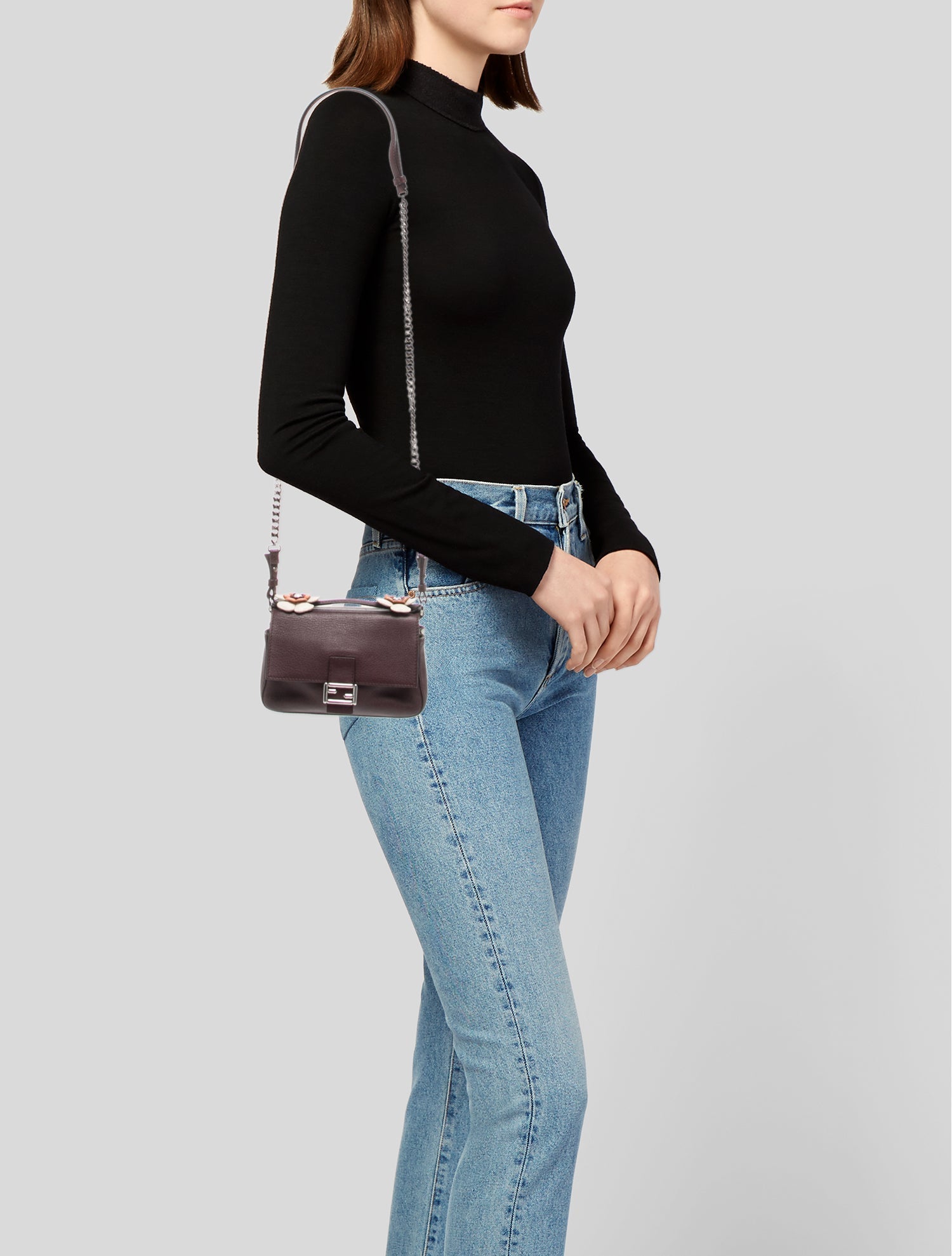 Fendi Leather Double Micro Baguette