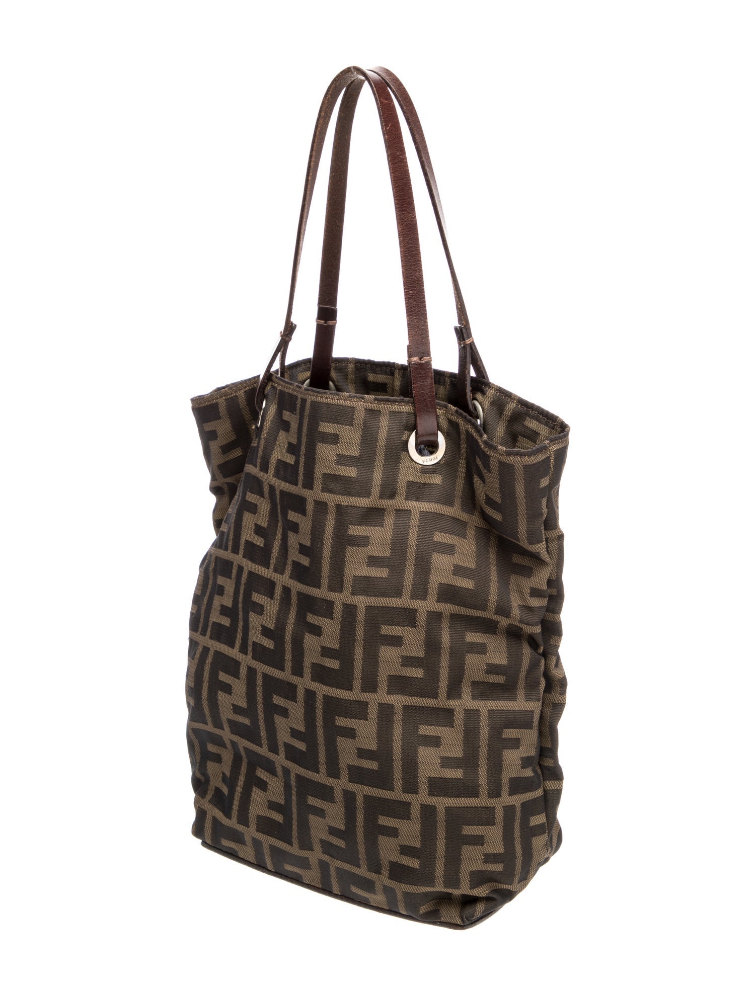 Fendi Zucca FF Vintage - Brown Handle Bags, Handbags - FEN448342