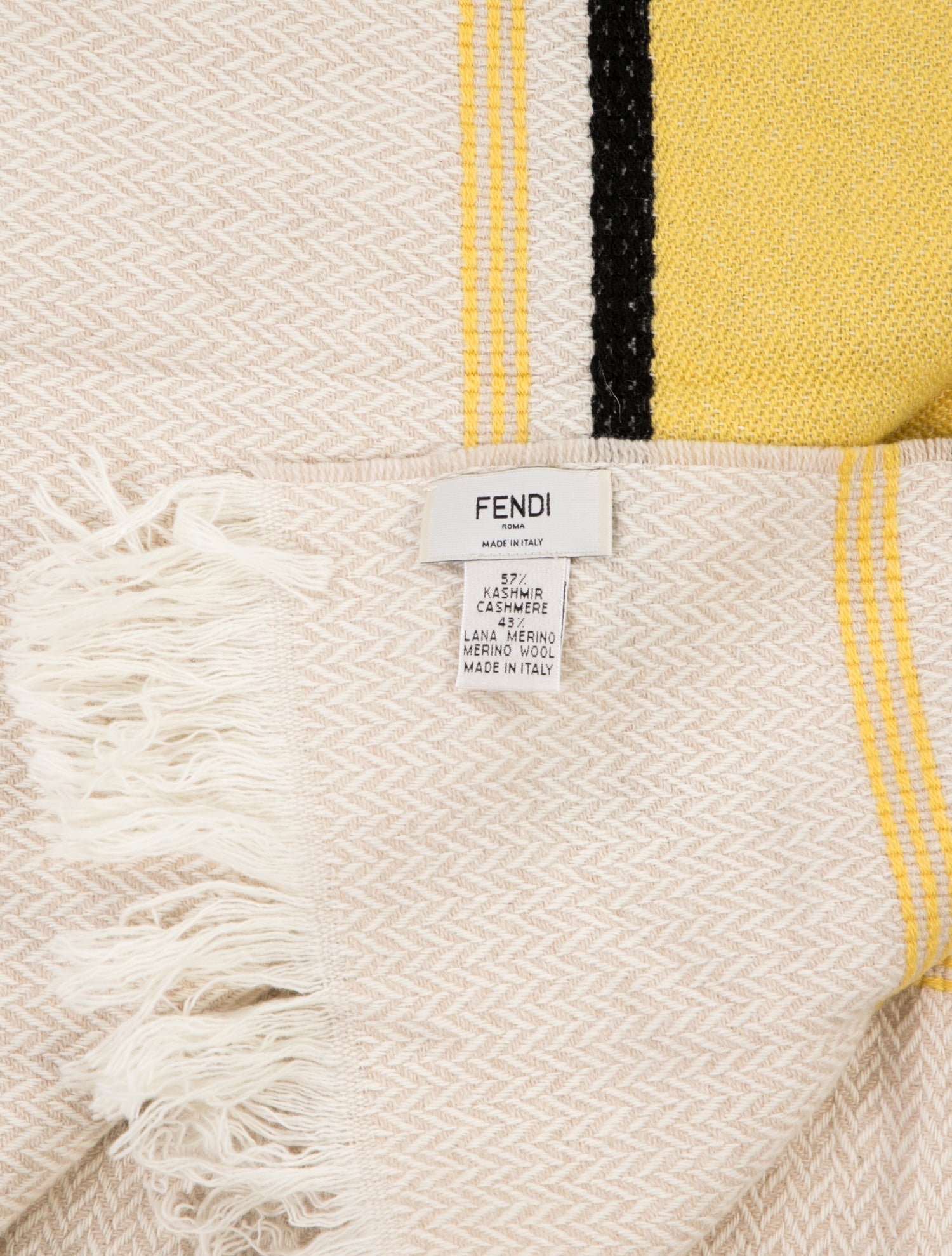 Fendi Patterned Cashmere-Blend Throw Blanket