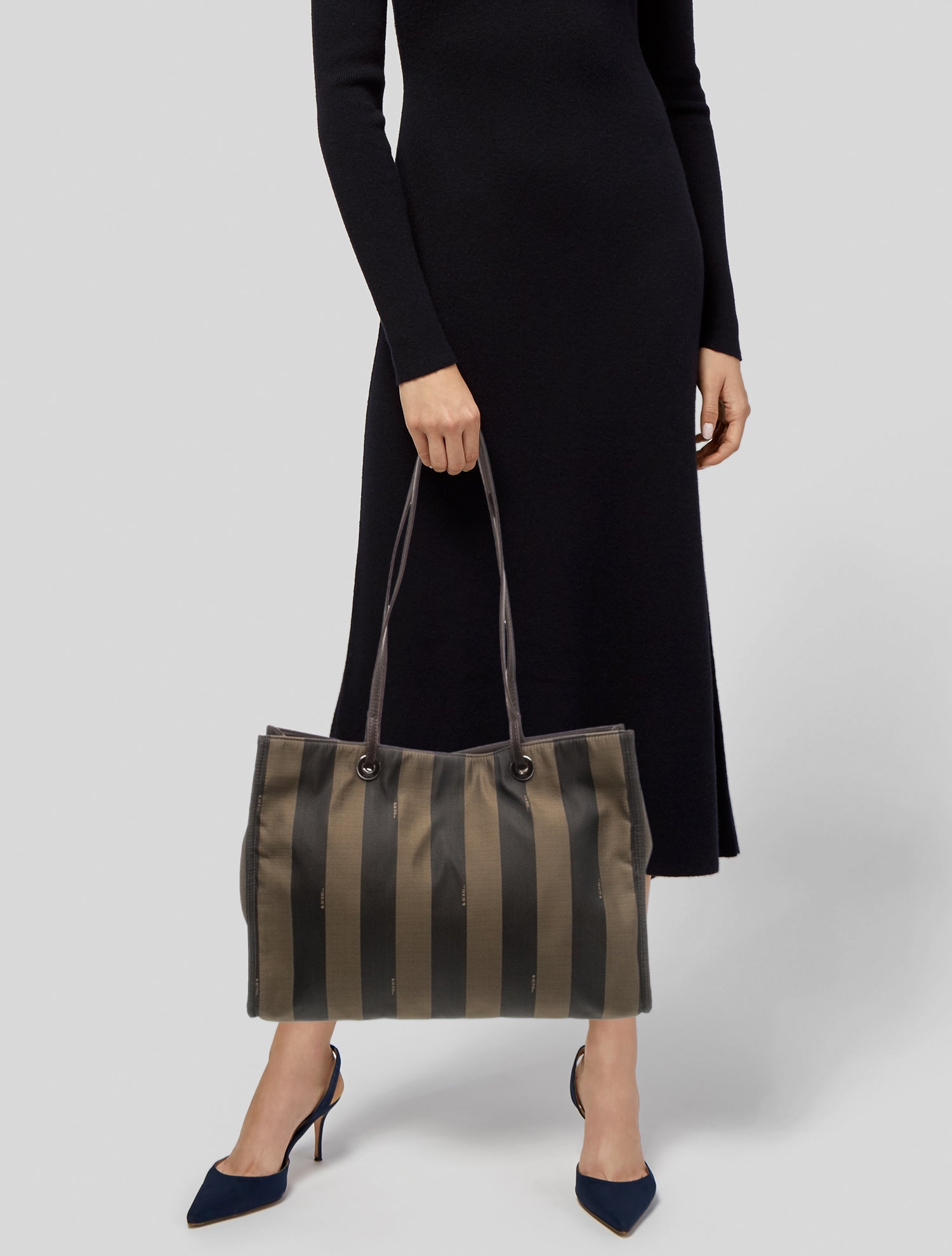 Fendi Pequin Tote Vintage