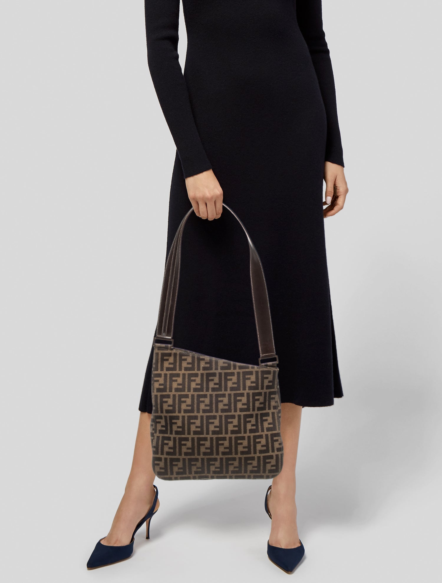 Fendi Zucca FF Shoulder Bag Vintage