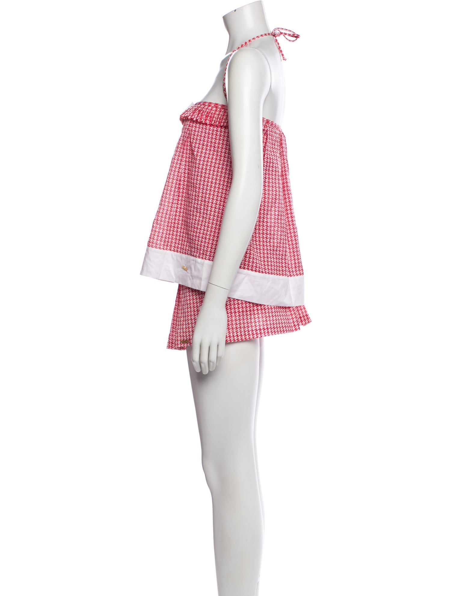 Fendi Houndstooth Print Bow Accents Short Set w/ Tags