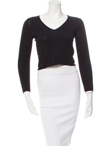 Fendi Long Sleeve V-Neck Top