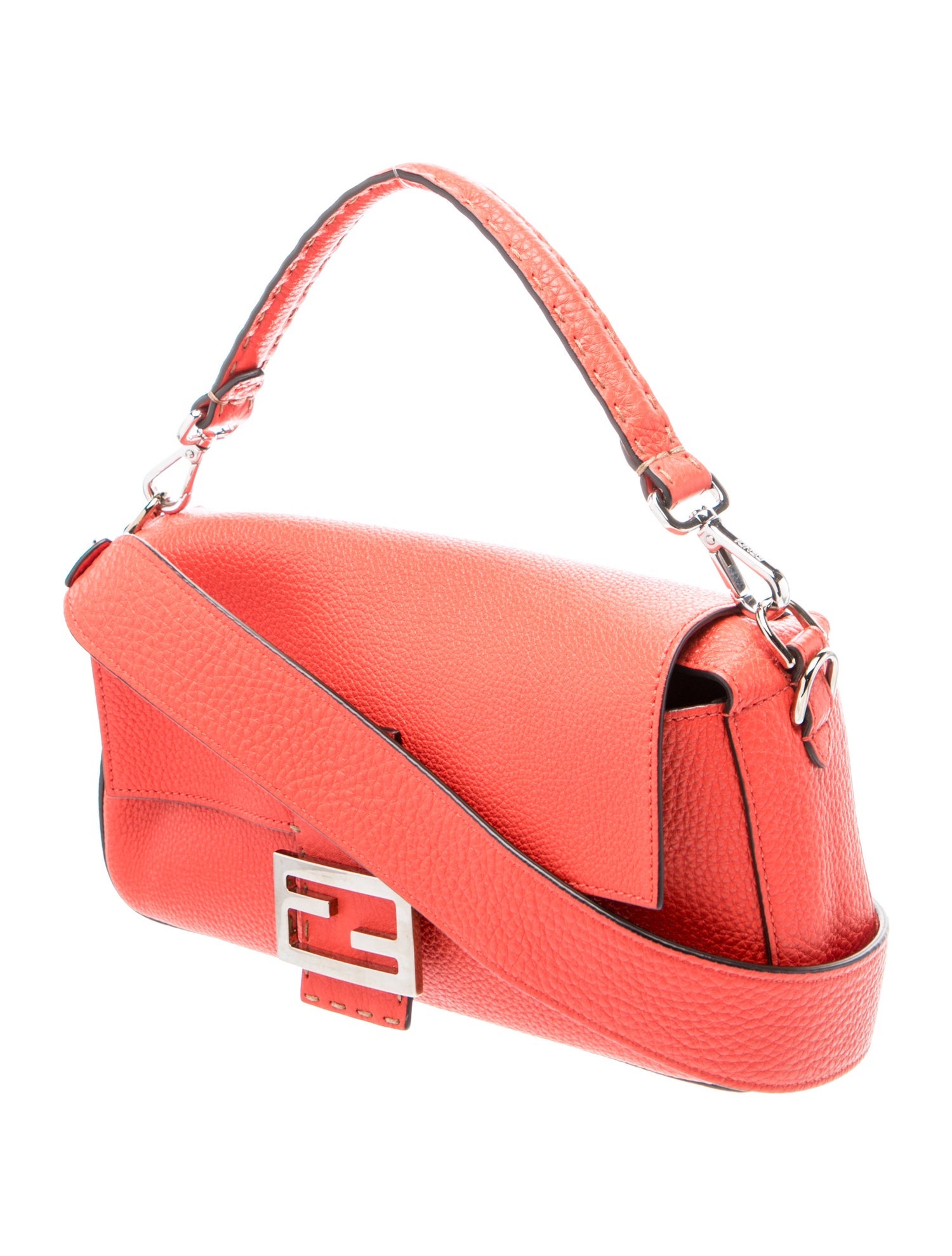 Fendi Leather Baguette - Red Shoulder Bags, Handbags - FEN449486
