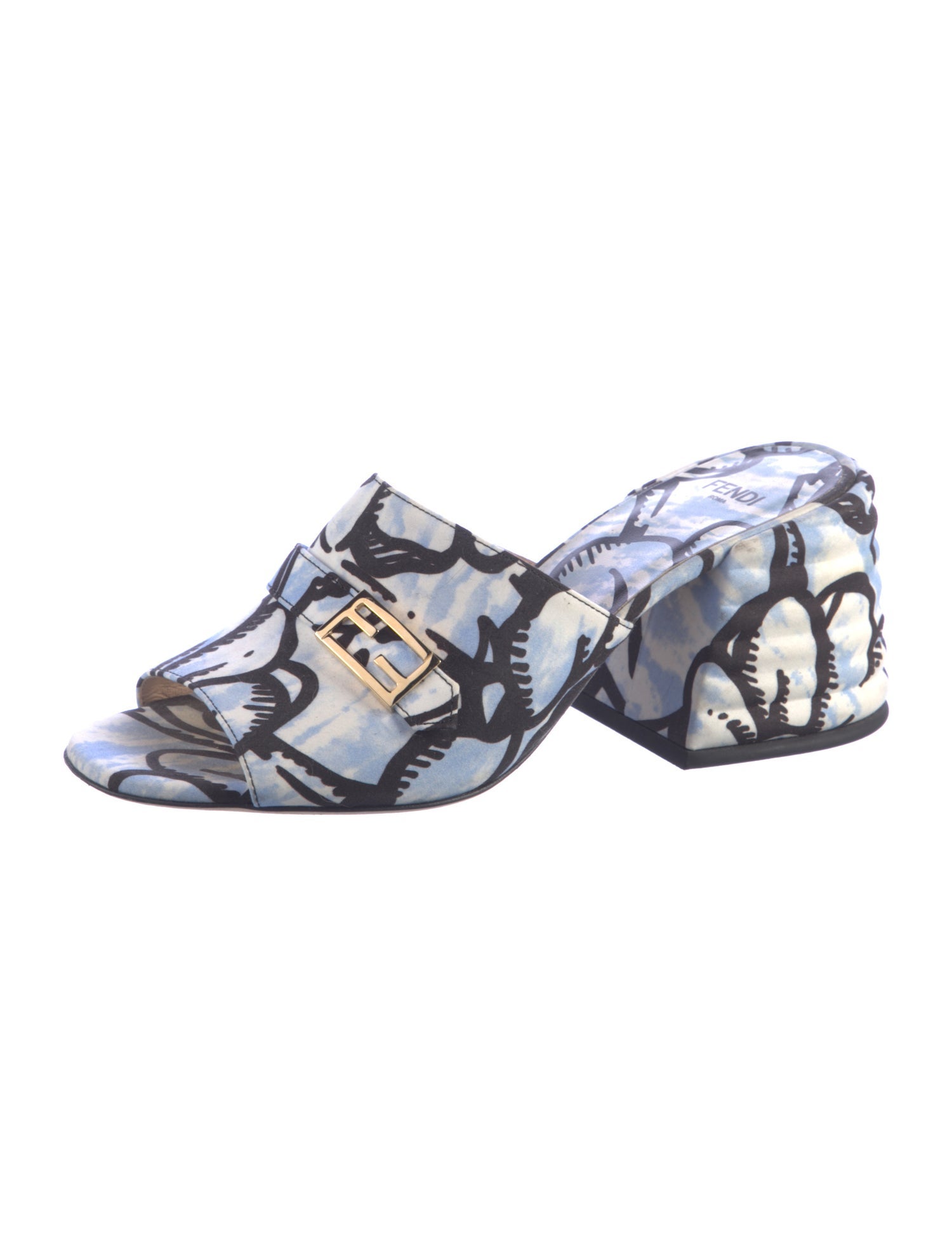 Fendi Zucca FF Logo Canvas Mules