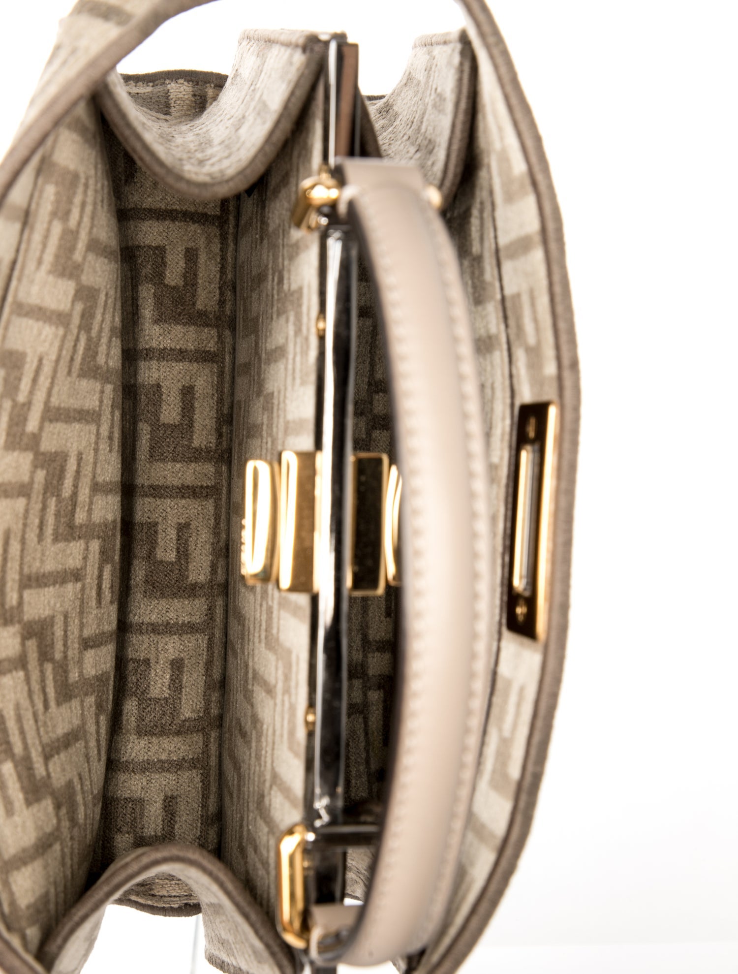 Fendi Zucca FF Peekaboo Small - Neutrals Handle Bags, Handbags