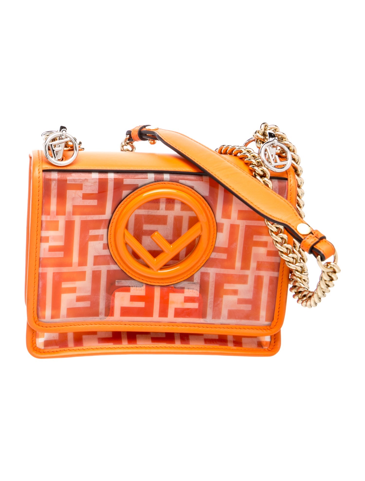 Fendi PVC Kan I Small - Orange Crossbody Bags, Handbags