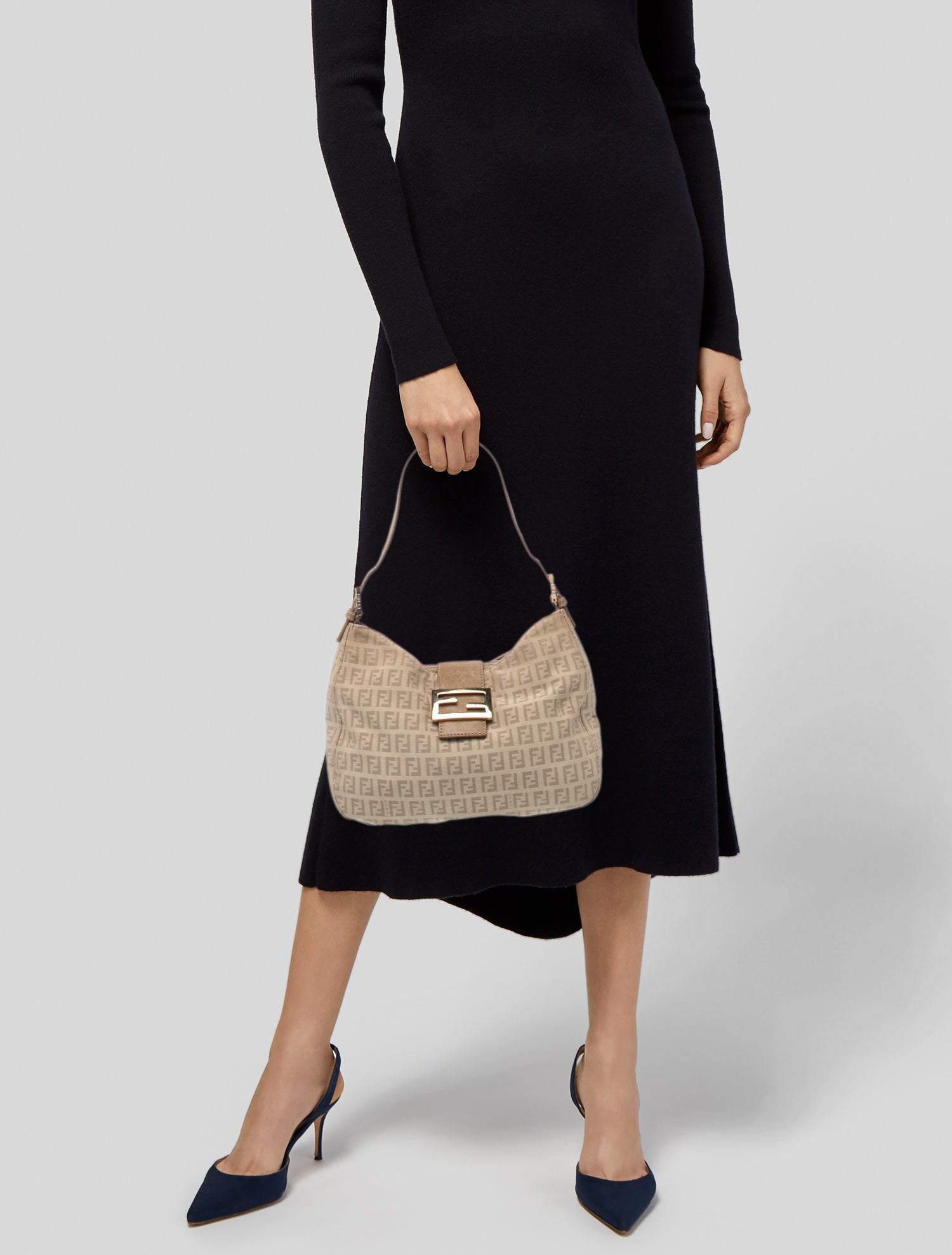 Fendi Zucchino FF Shoulder Bag Vintage - Neutrals Shoulder Bags
