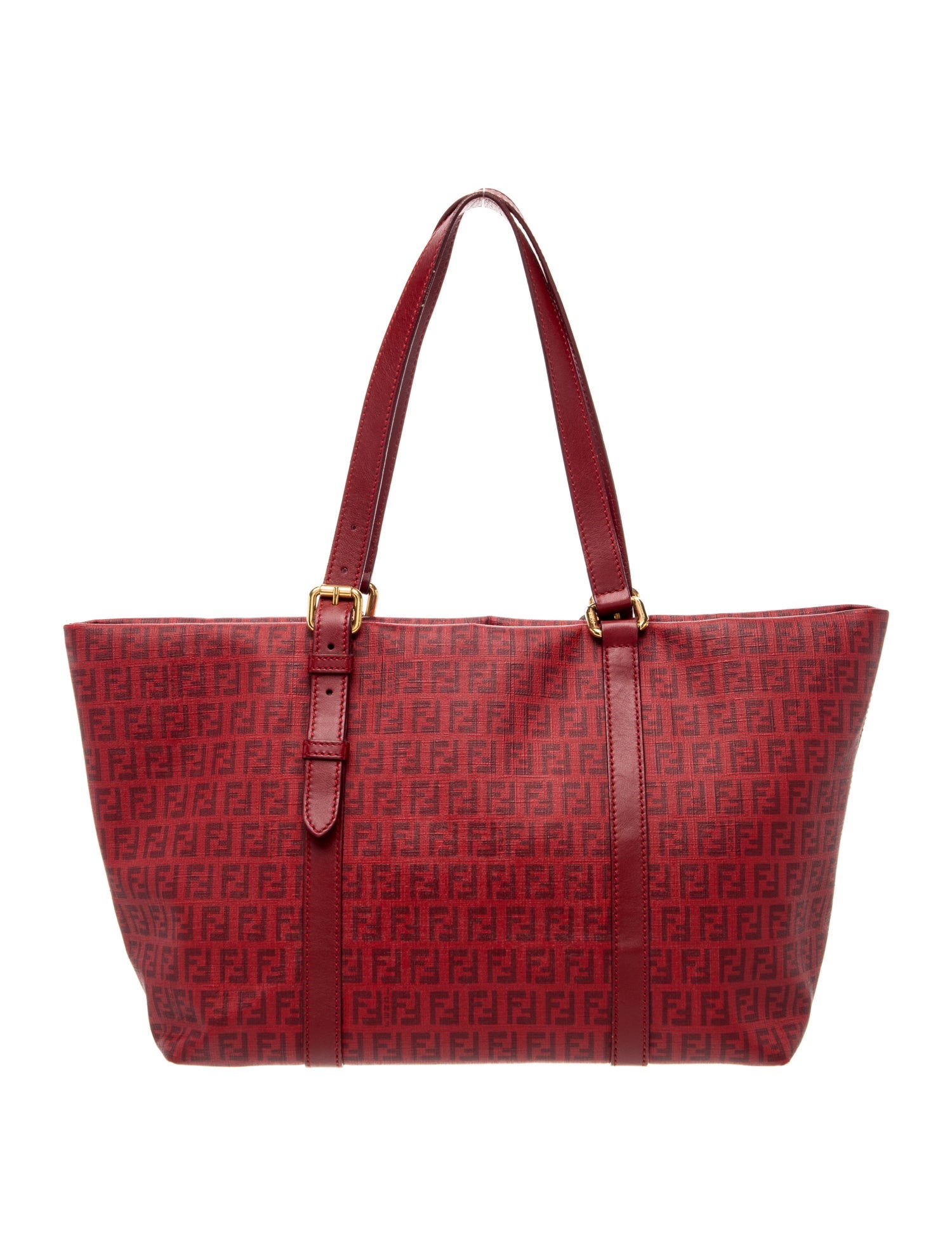 Fendi Zucchino FF Superstar - Red Totes, Handbags - FEN452745