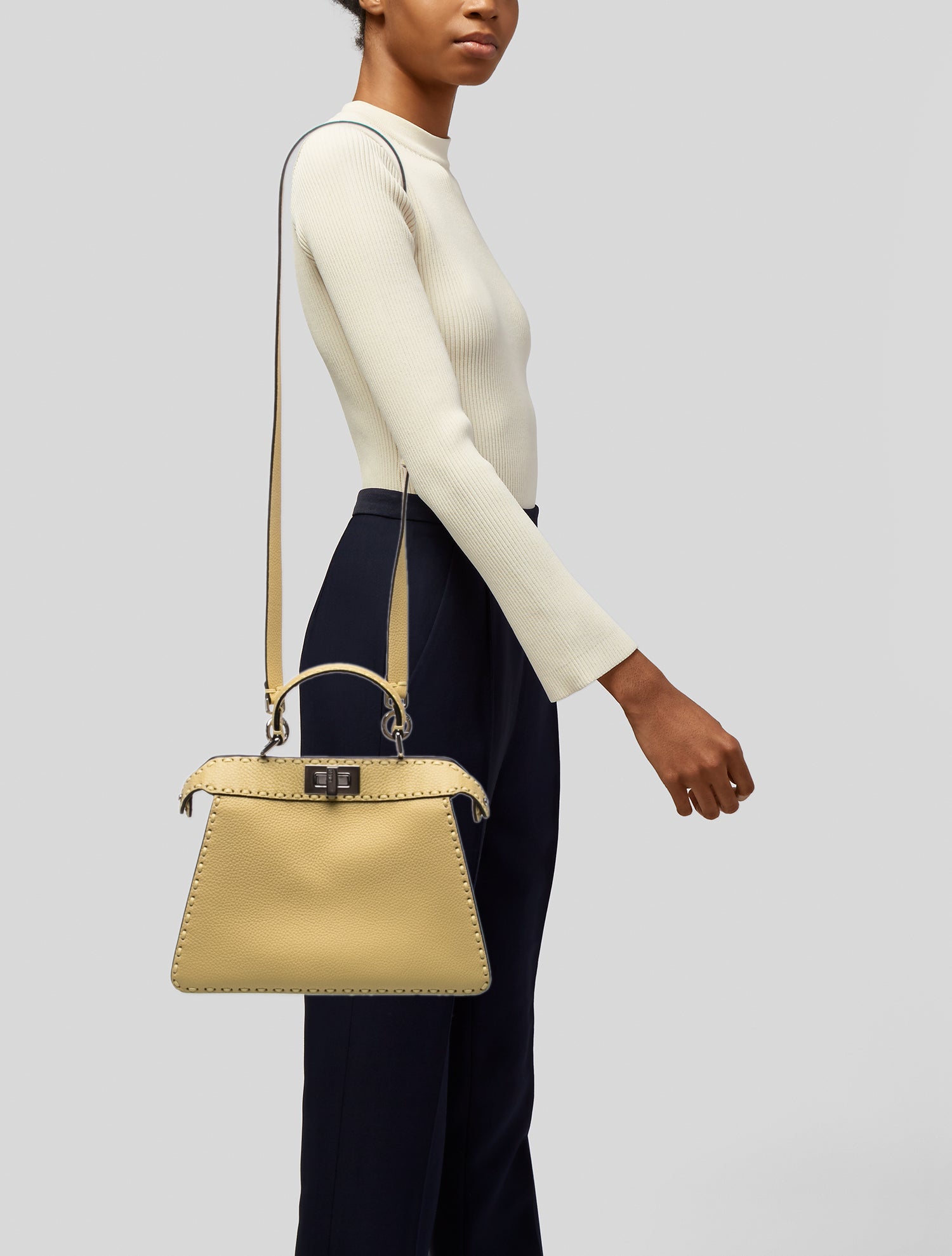 Fendi Small Peekaboo Bag - Black Totes, Handbags - FEN269745 | The