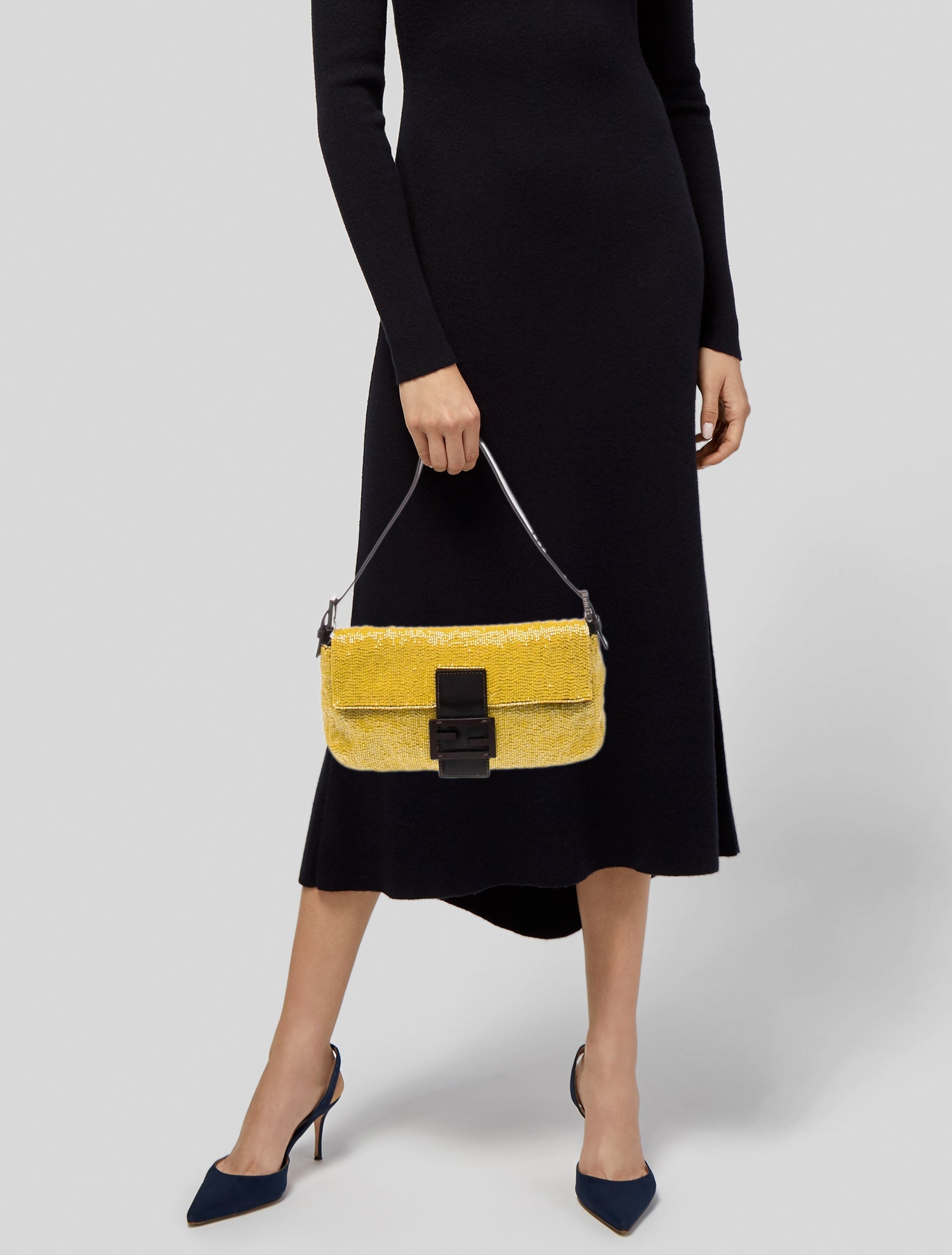 Emilio Pucci Studded Suede Shoulder Bag - Neutrals Shoulder Bags