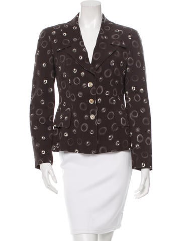 Fendi Notch-Lapel Printed Blazer