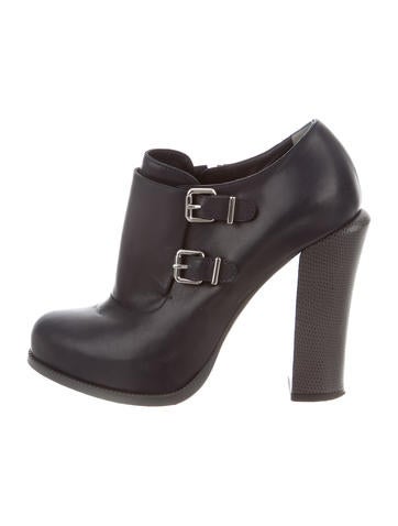 Fendi Buckle-Embellished Leather Booties