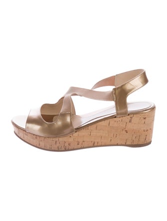 Fendi Metallic Wedge Sandals