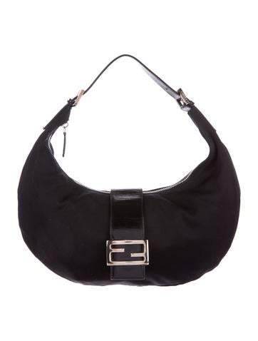 Fendi Leather-Trimmed Hobo
