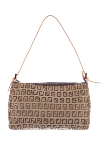 Fendi Zucchino Leather-Trimmed Bag