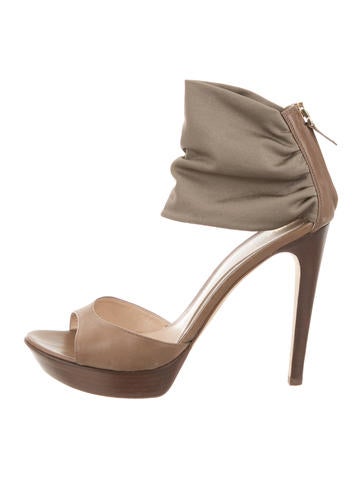 Fendi Leather Ankle Strap Sandals