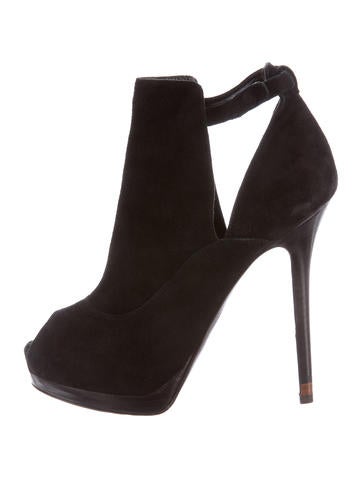 Fendi Suede Cutout Booties