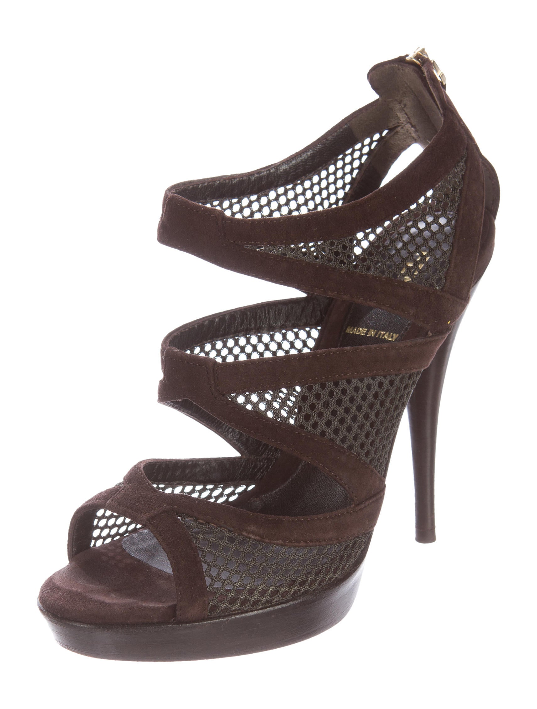 Fendi Suede Mesh Sandals - Shoes - FEN53315 | The RealReal