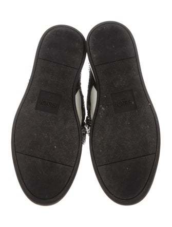 Fendi Python Fur-Trimmed Monster Sneakers