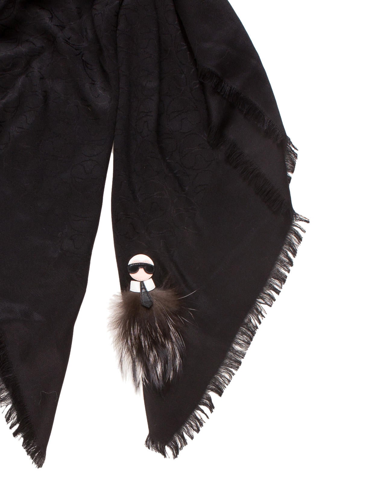 fendi fur trimmed shawl
