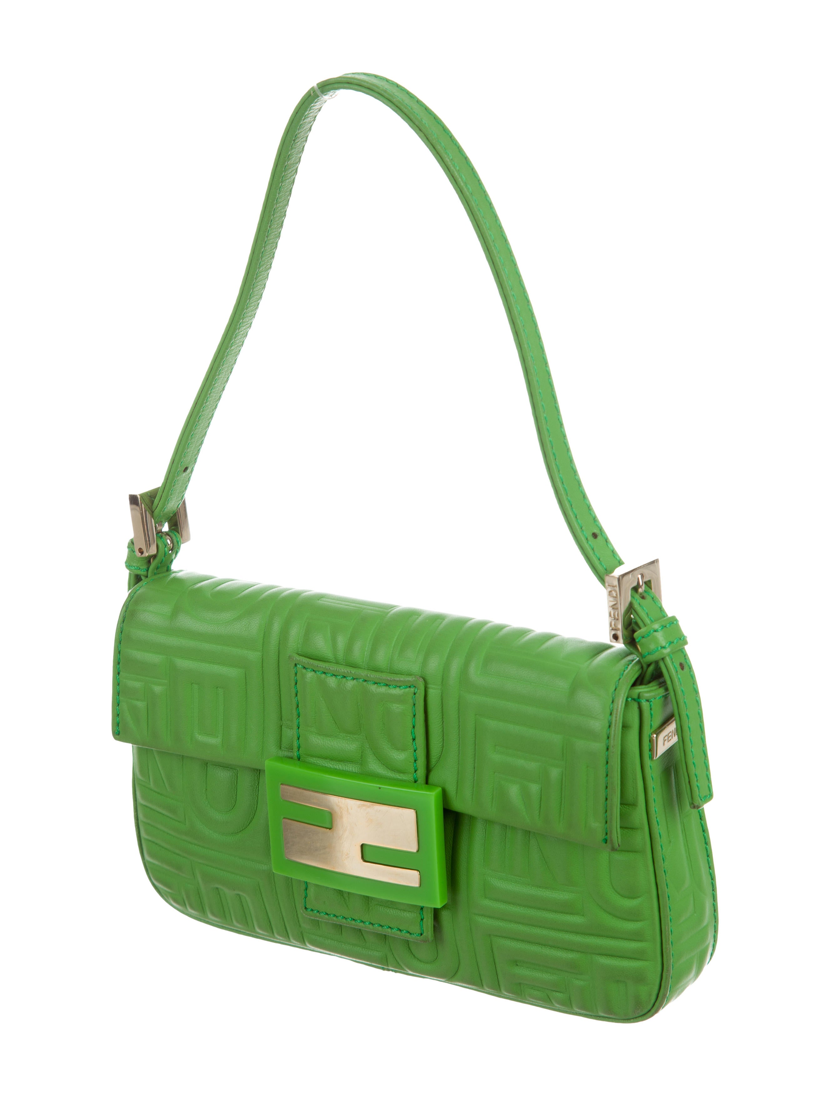 Fendi Leather LogoEmbossed Baguette Handbags FEN57990 The RealReal