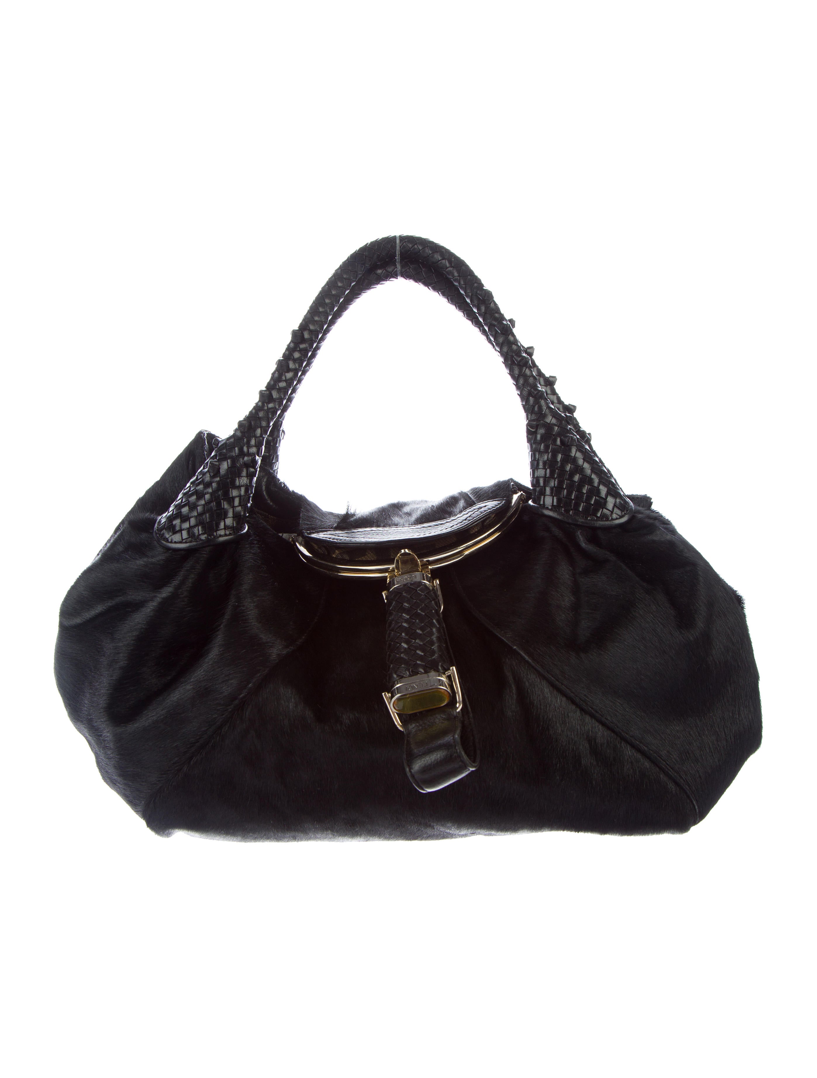 Fendi Ponyhair Spy Bag - Black Handle Bags, Handbags - FEN61336