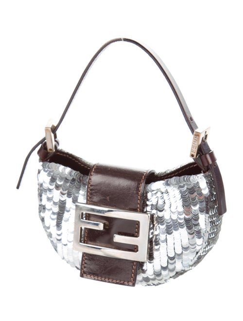 fendi blue sequin baguette