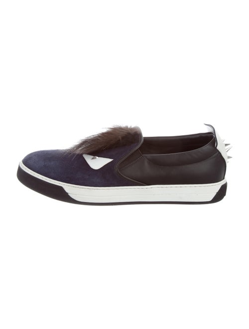 Fendi Fur-Trimmed Monster Slip-On Sneakers