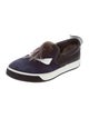 Fendi Fur-Trimmed Monster Slip-On Sneakers