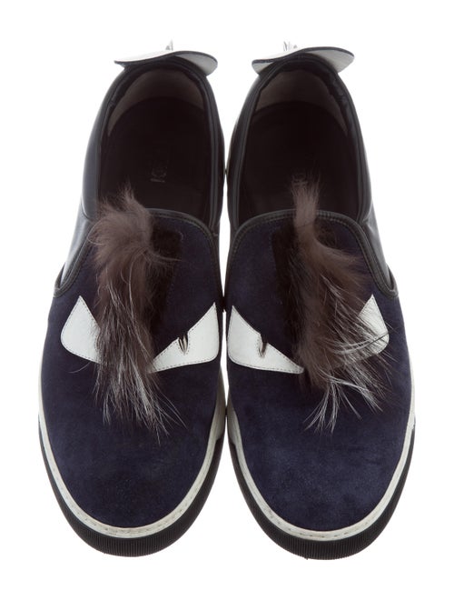 Fendi Fur-Trimmed Monster Slip-On Sneakers