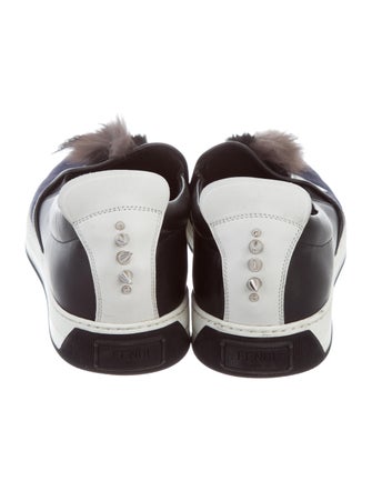 Fendi Fur-Trimmed Monster Slip-On Sneakers
