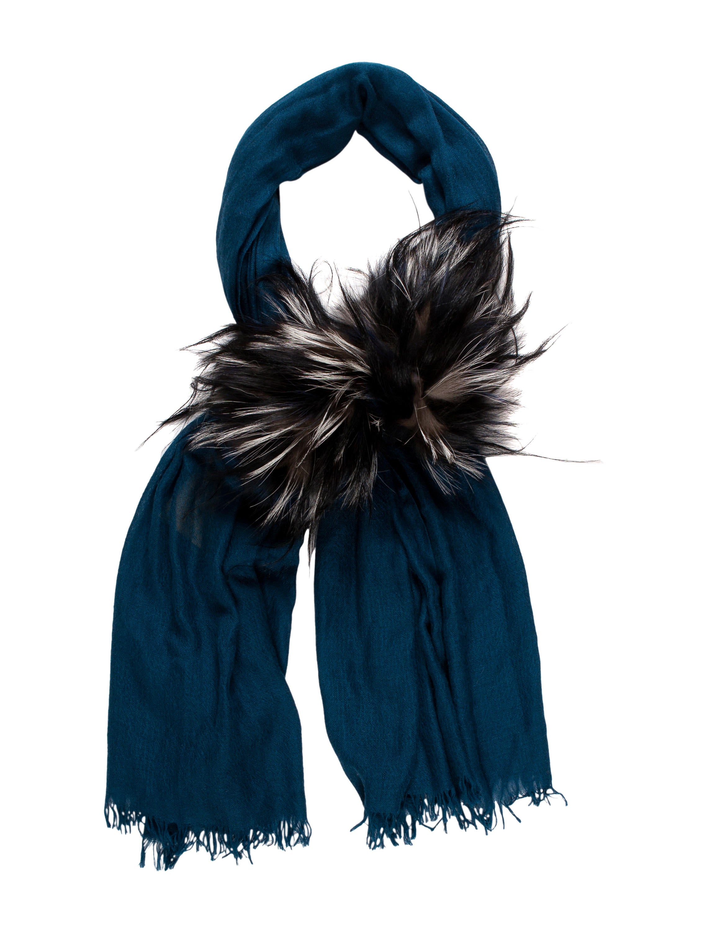 Fendi Fox-Trimmed Cashmere Scarf w/ Tags - Accessories - FEN64482 | The RealReal