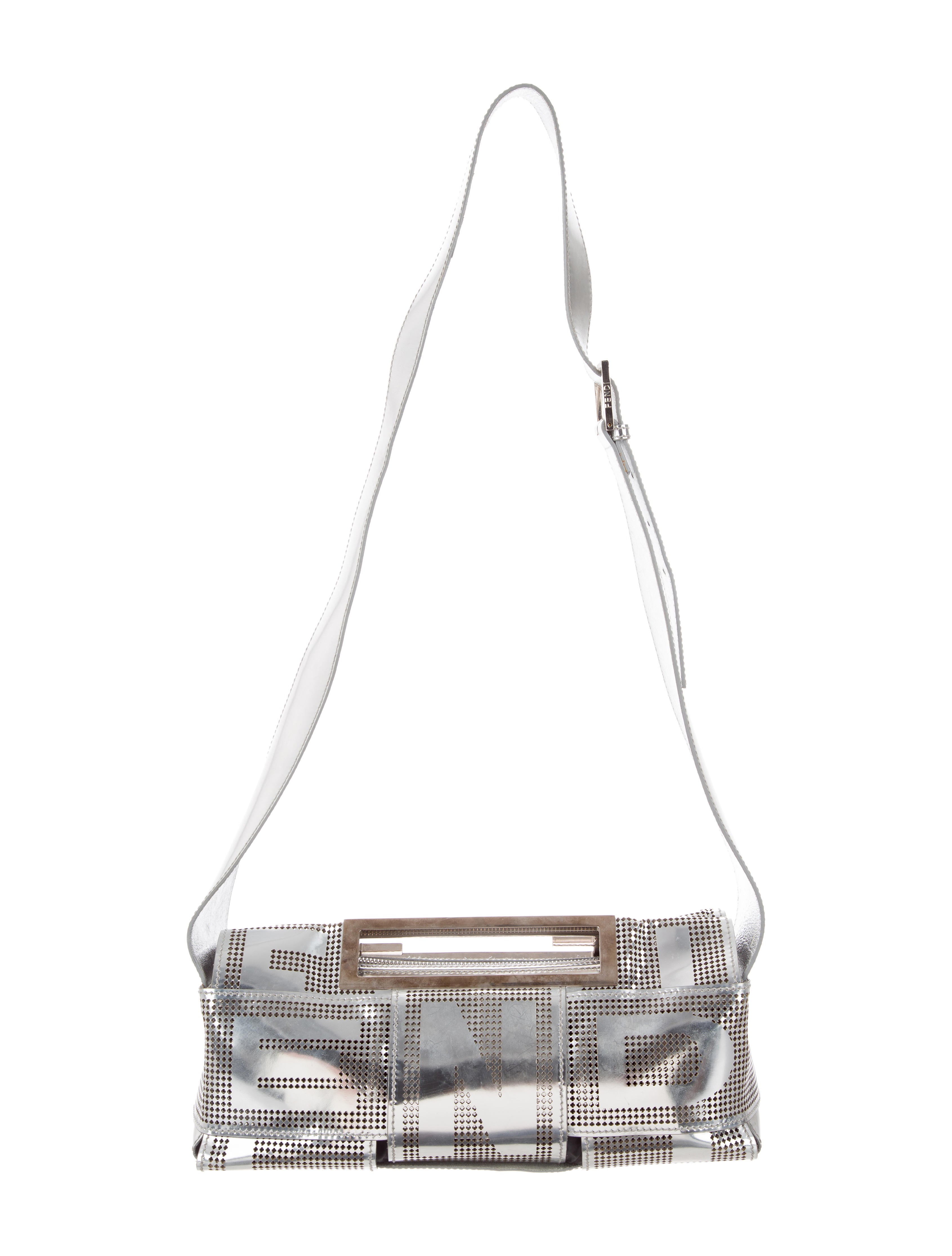 Fendi Crossword Shoulder Bag - Metallic Shoulder Bags, Handbags