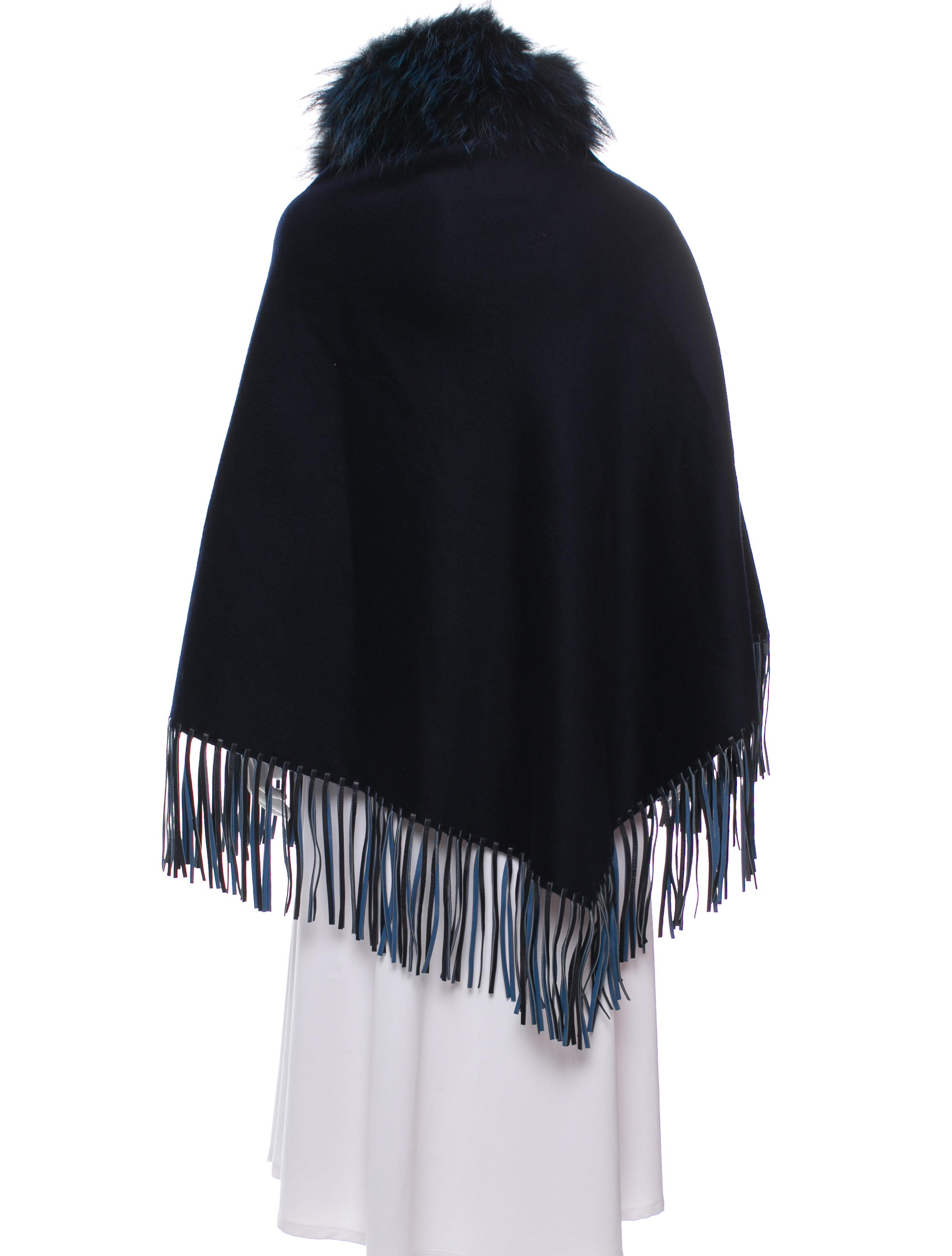 fendi fur trimmed shawl