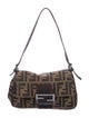 Fendi Leather-Trimmed Zucca Baguette