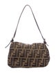 Fendi Leather-Trimmed Zucca Baguette