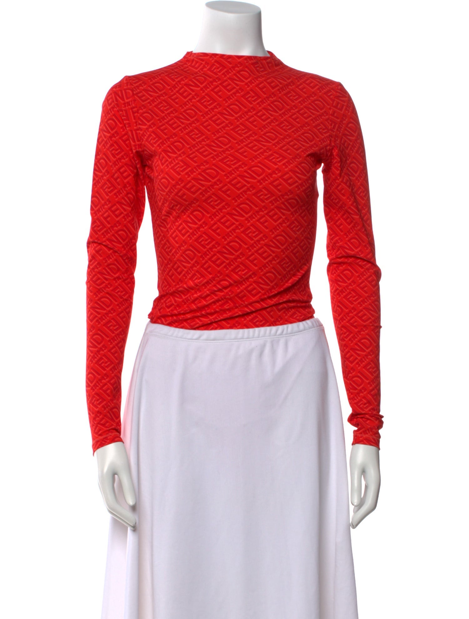 Fendi x Skims Mock Neck Long Sleeve Crop Top w/ Tags