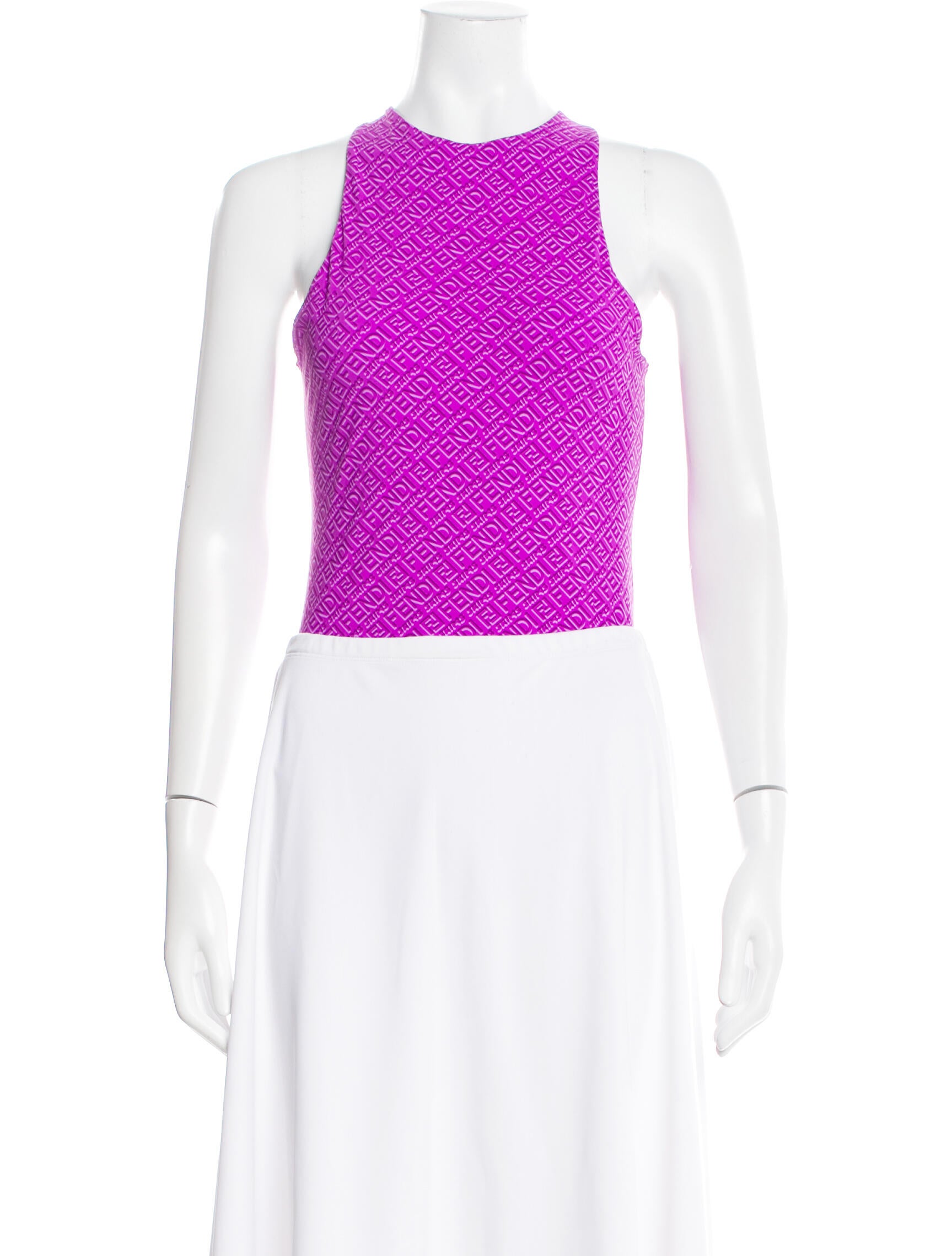 Fendi x Skims Printed Crew Neck Crop Top