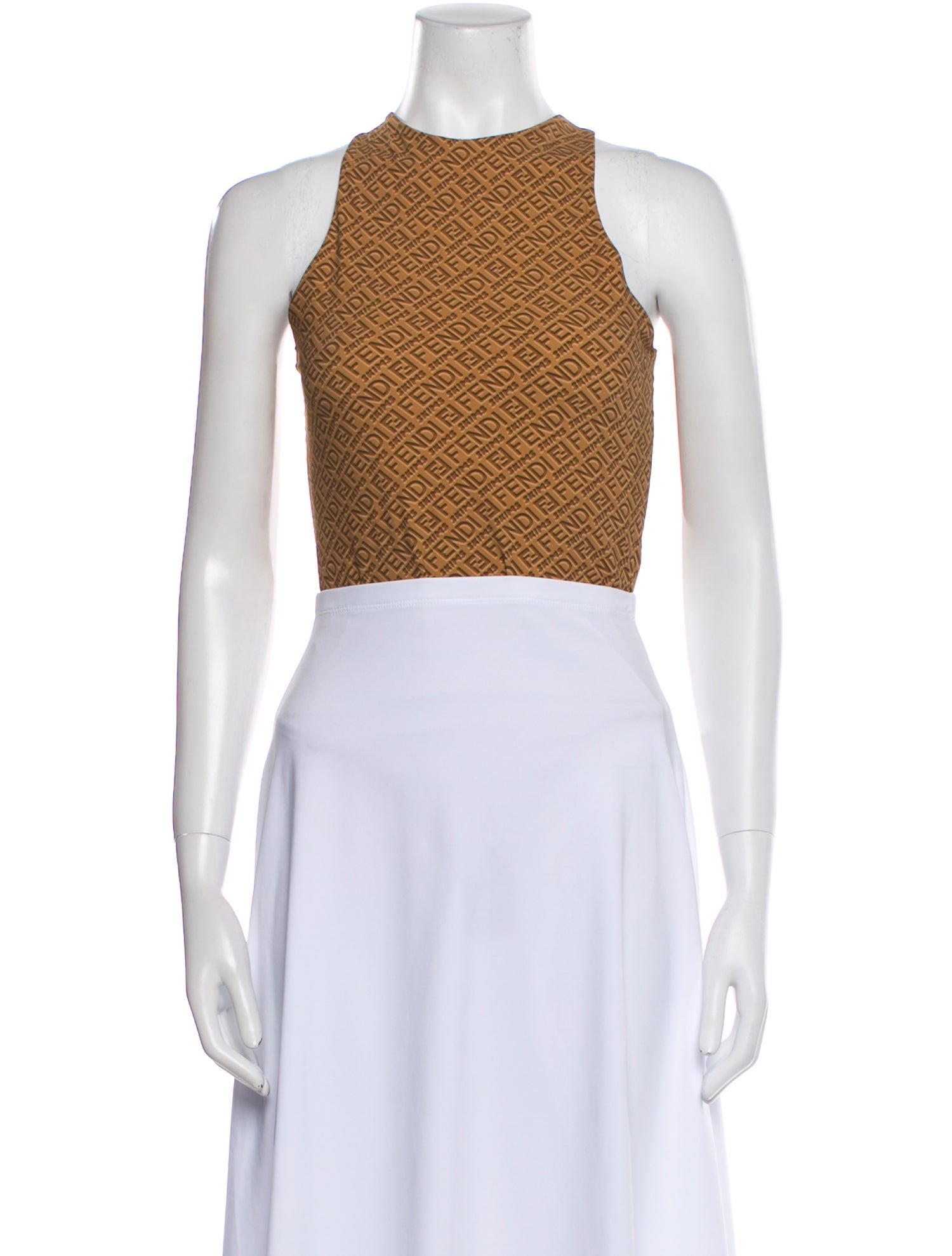 Fendi x Skims Printed Crew Neck Crop Top