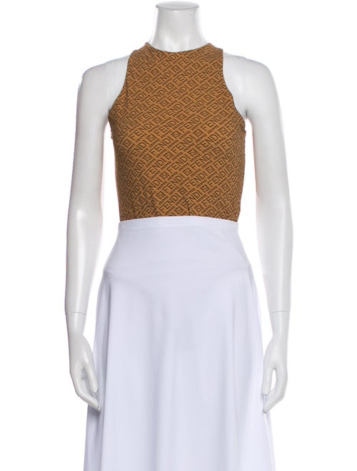 Fendi x Skims Printed Crew Neck Crop Top
