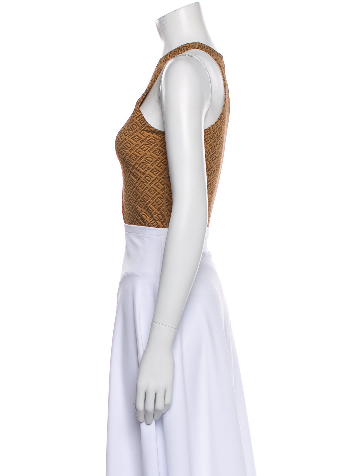 Fendi x Skims Printed Crew Neck Crop Top