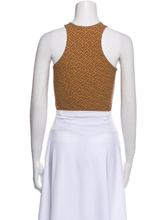 Fendi x Skims Printed Crew Neck Crop Top