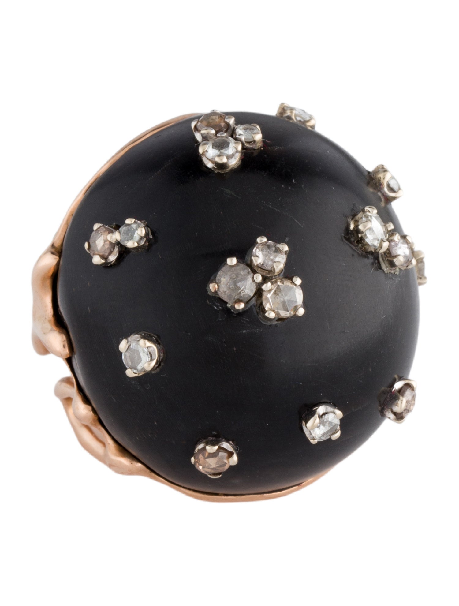 Federica Rettore 18K Horn & Diamond Cocktail Ring