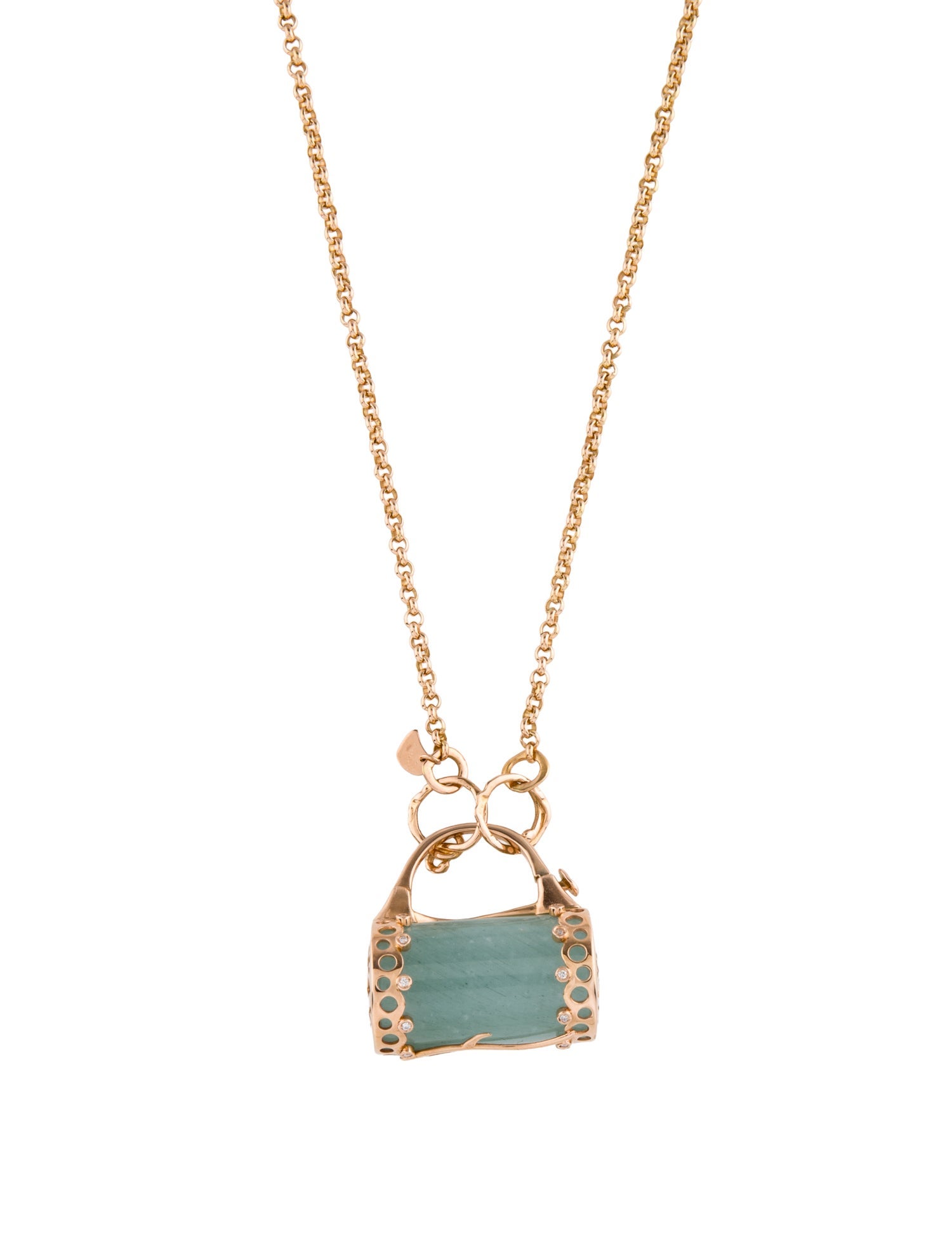 Federica Rettore 18K Aquamarine & Diamond Pendant Necklace