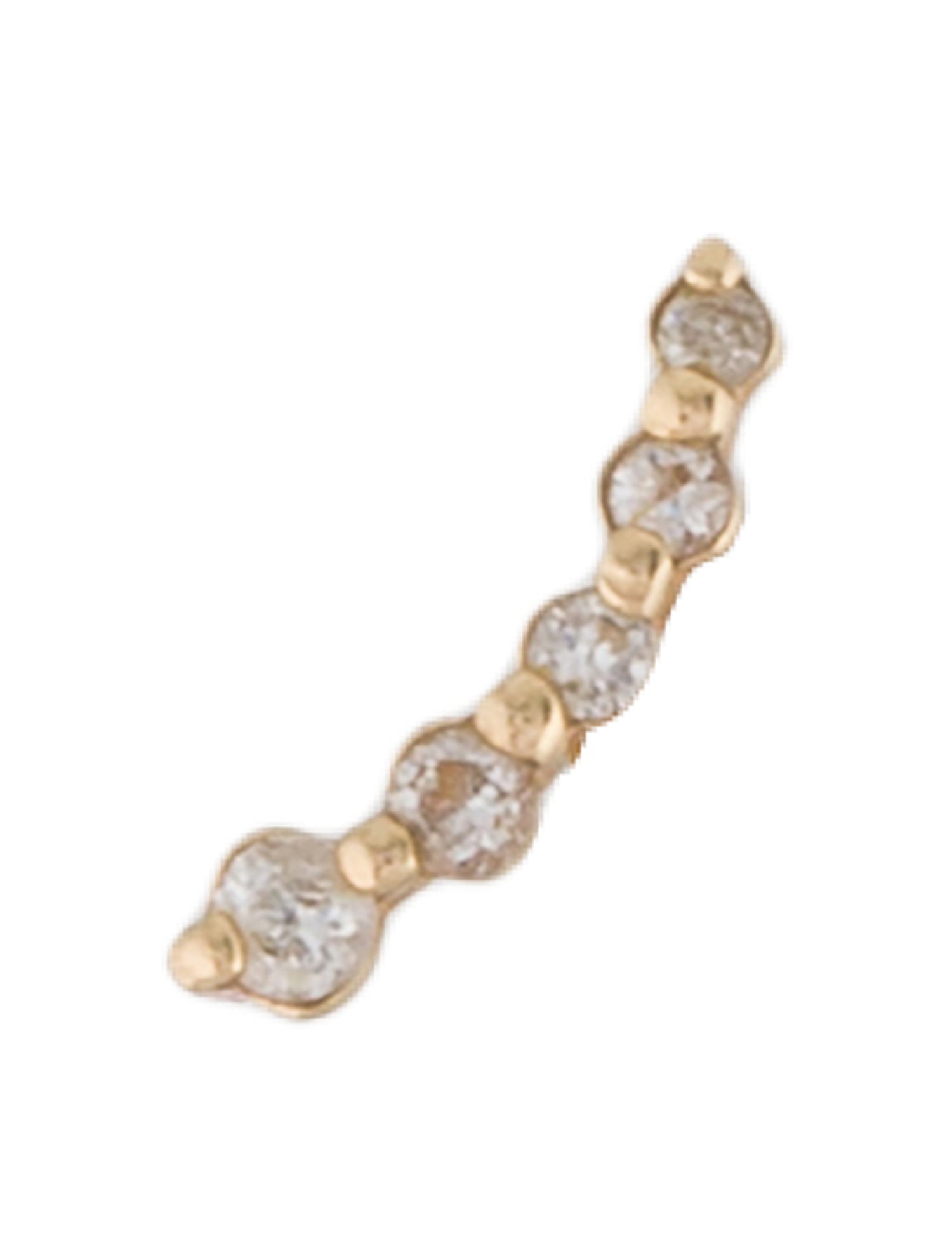 Adornmonde 14K Diamond Curved Single Stud Earring