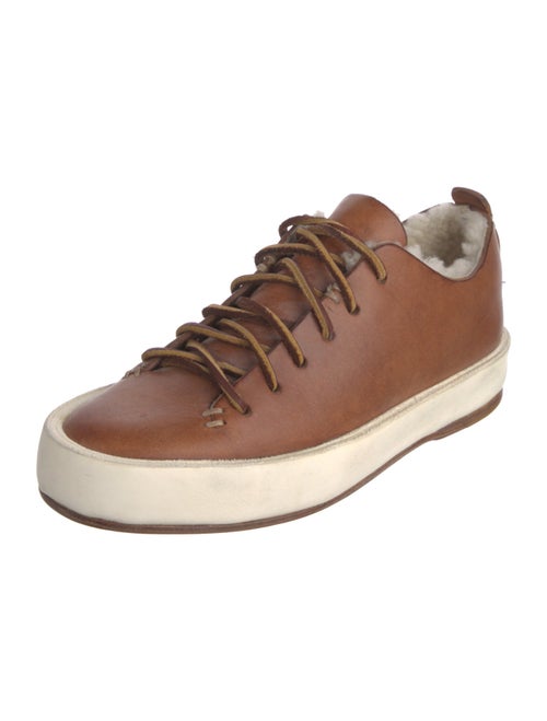 Feit Leather Fur Trim Sneakers
