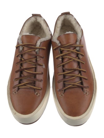 Feit Leather Fur Trim Sneakers