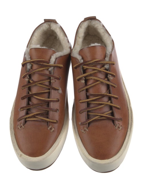 Feit Leather Fur Trim Sneakers
