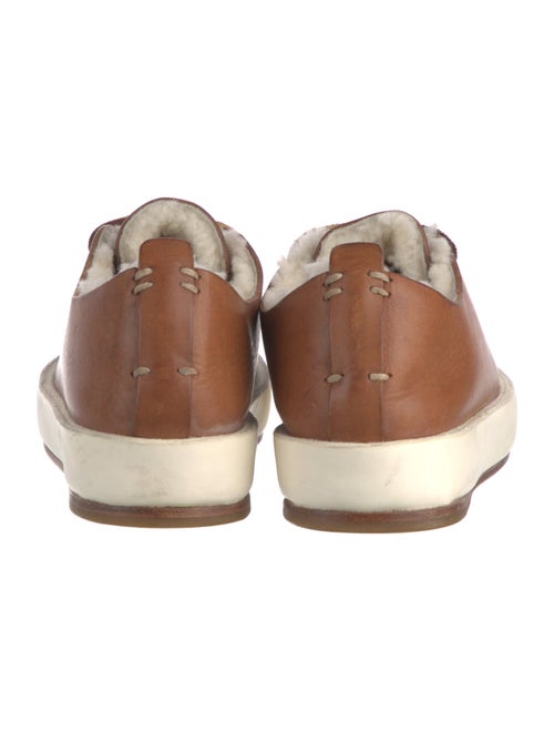 Feit Leather Fur Trim Sneakers